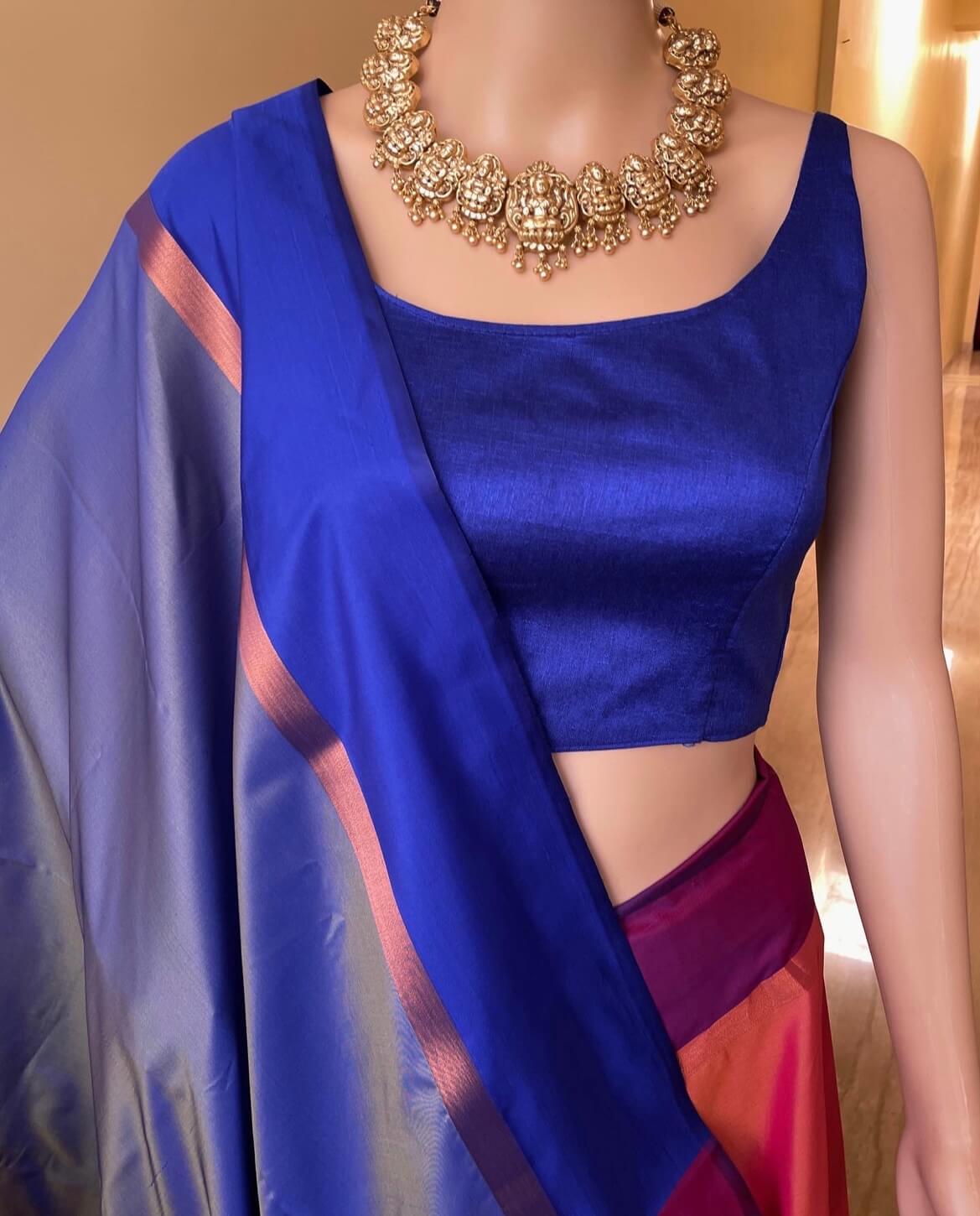 Pink Orange Art Silk Saree