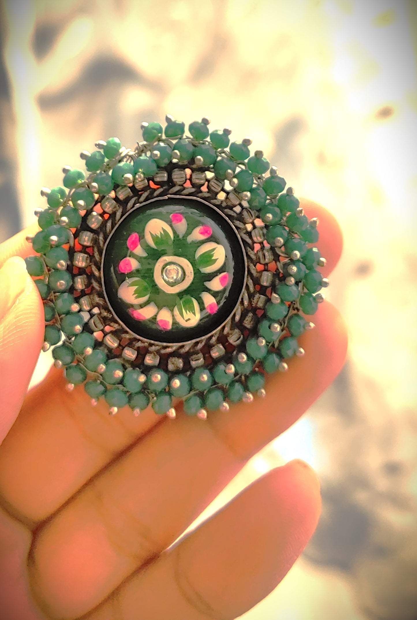 Brass adjustable Rajputi Finger Ring for women's