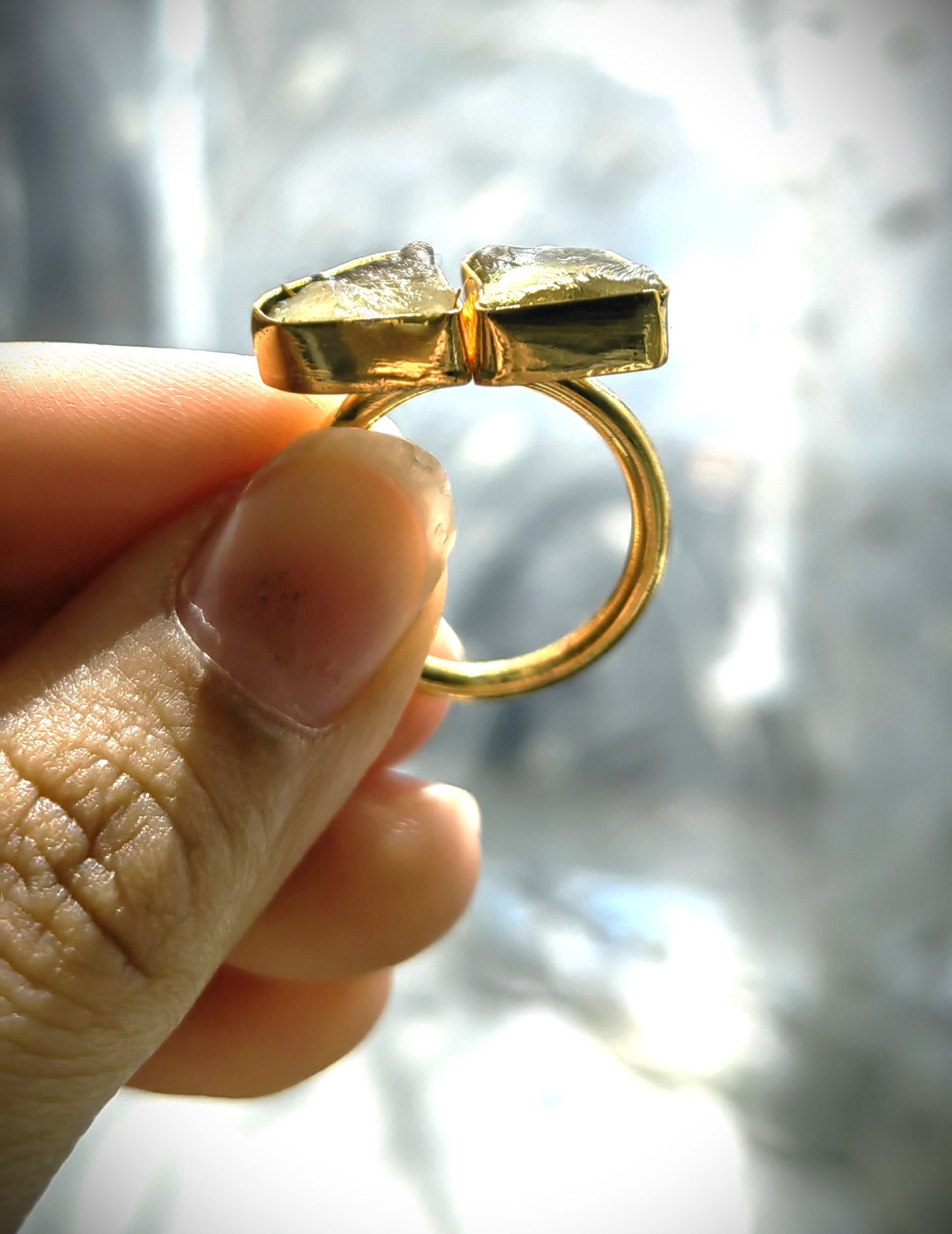 Baroque pearl adjustable finger Ring for Women's in Gold Finish