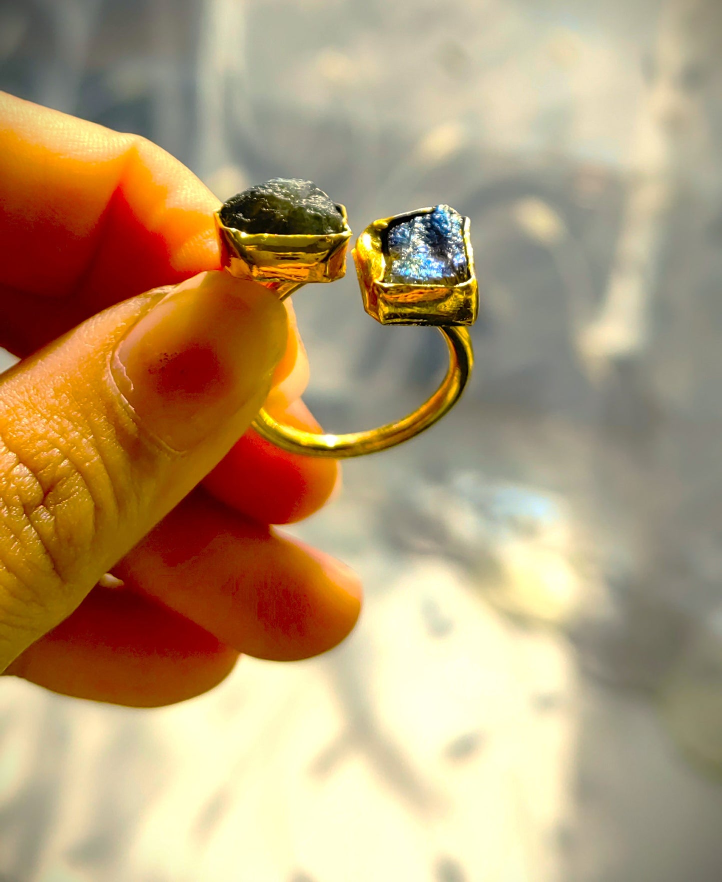 Baroque pearl adjustable finger Ring for Women's in Gold Finish