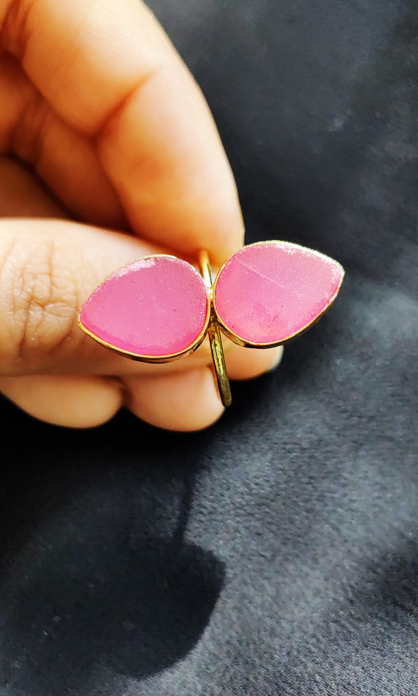 Sea Stone Adjustable Finger Rings in Multicolor for women's