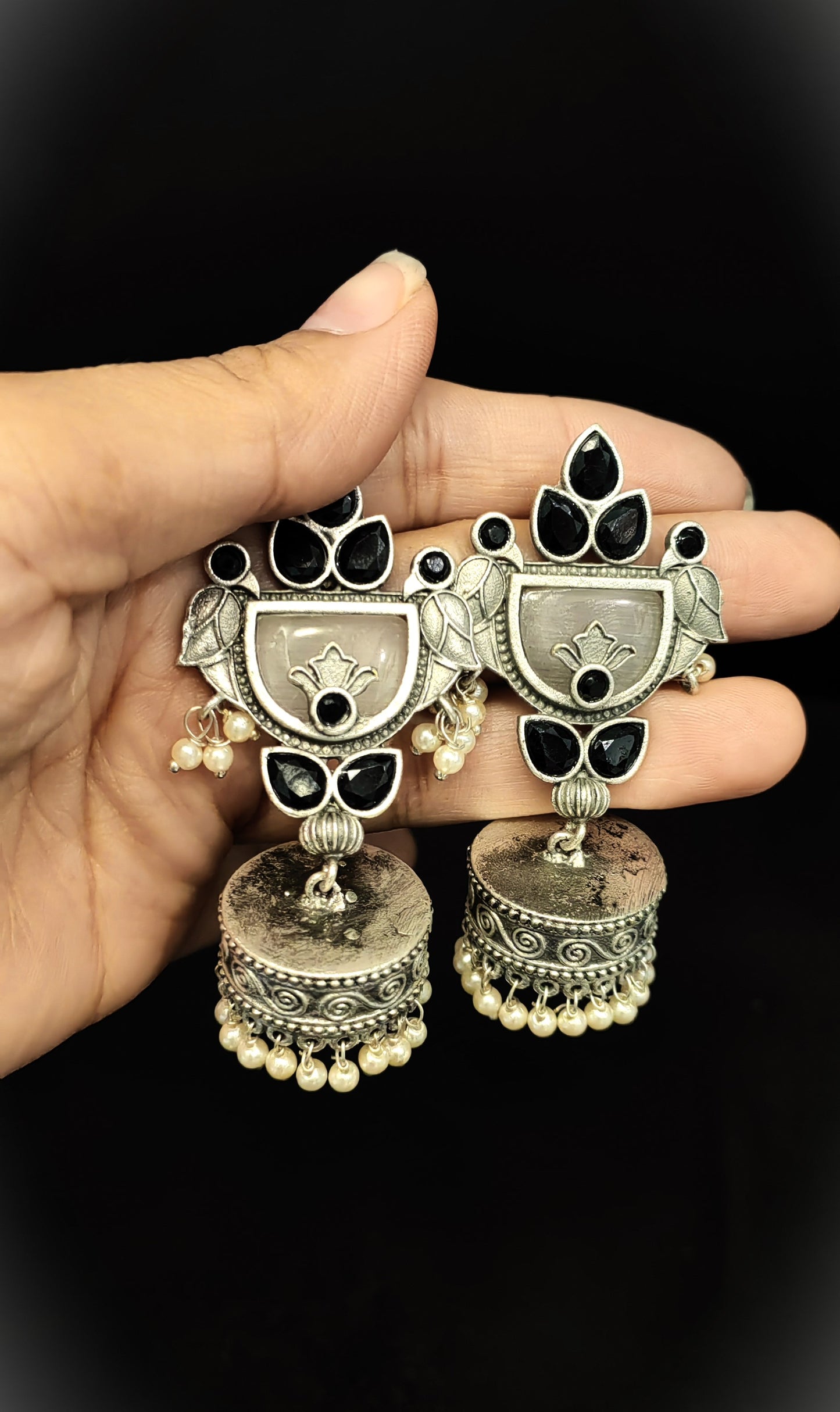 Peacock Brass Jhumka Earrings for Women