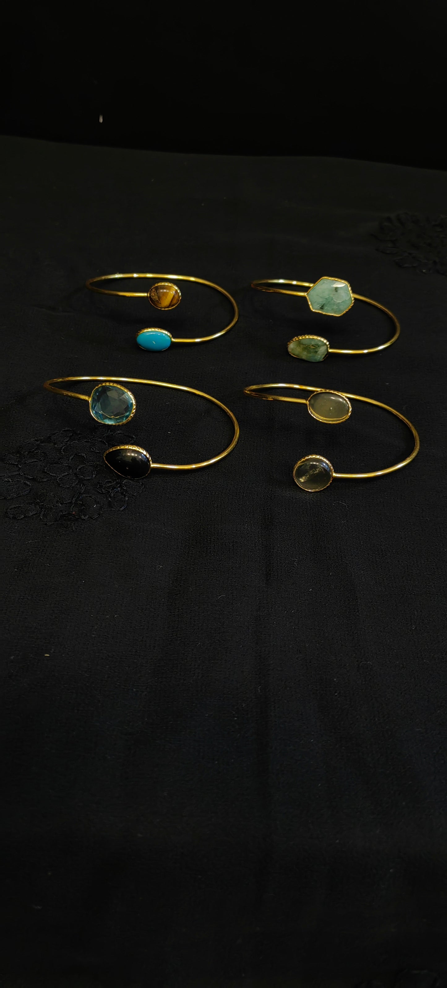 Golden Monalisa: Gold-Plated Bracelet with Monalisa Stone Accent in multicolor