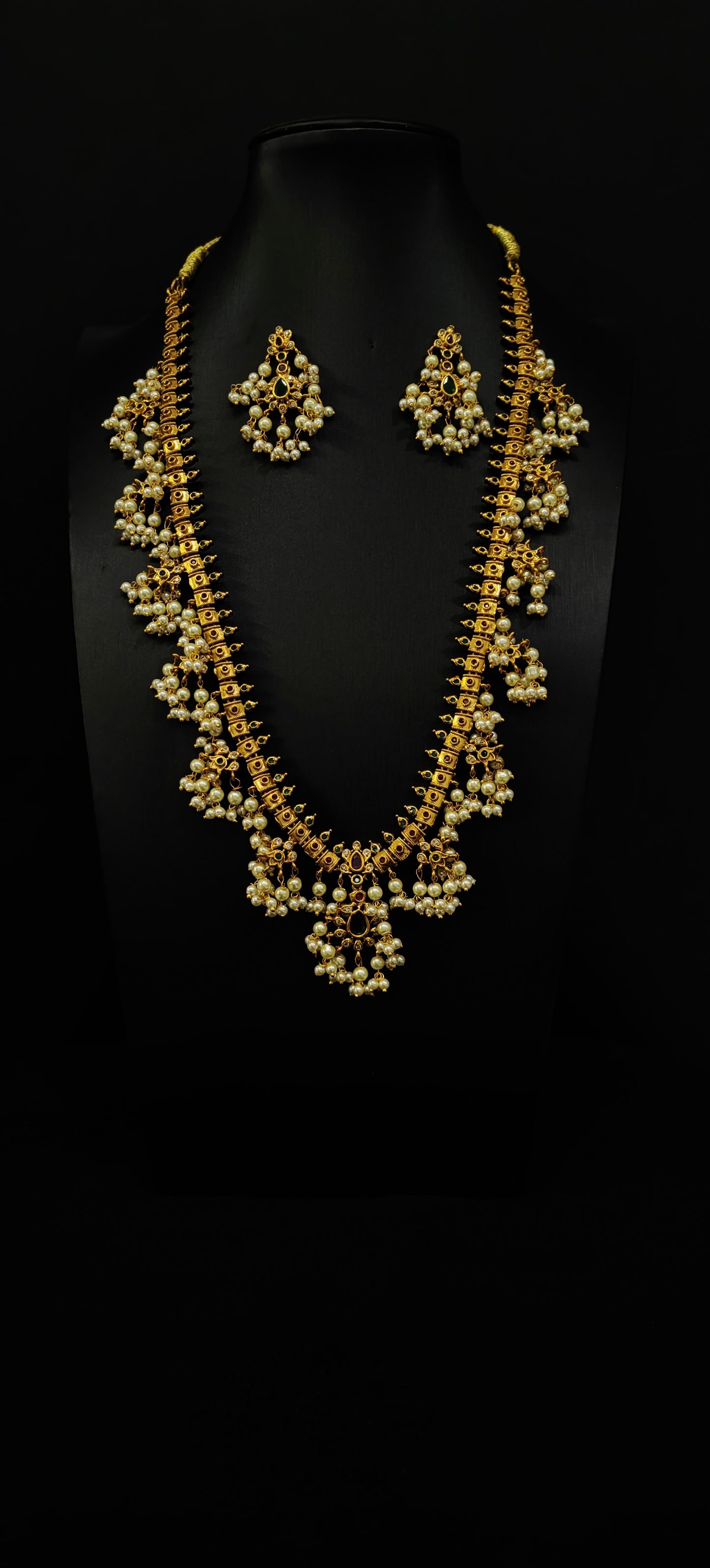 Guttapusalu Necklace: Traditional South Indian temple Bridal Jewelry