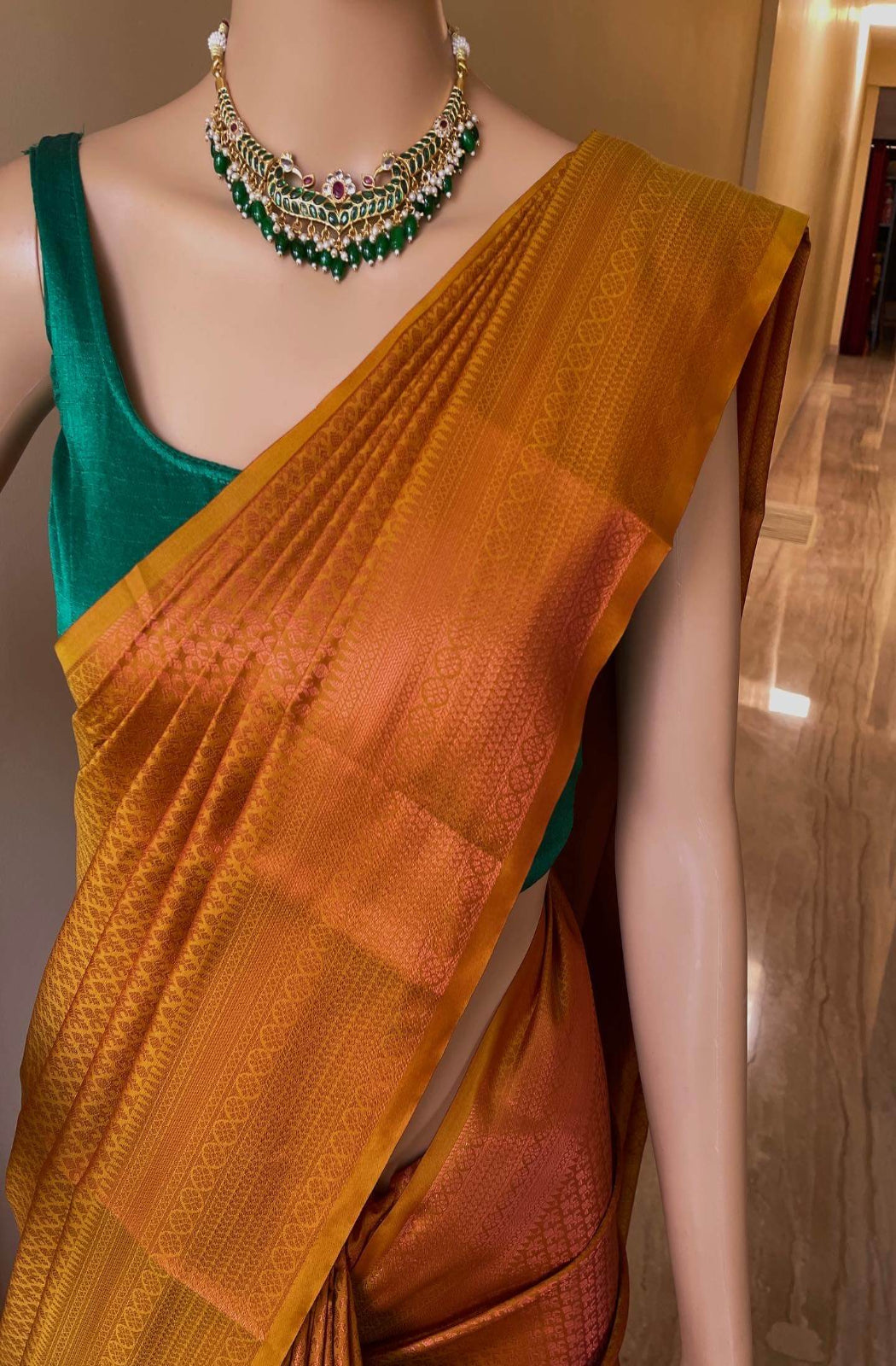 Mustard Brocade Art Silk