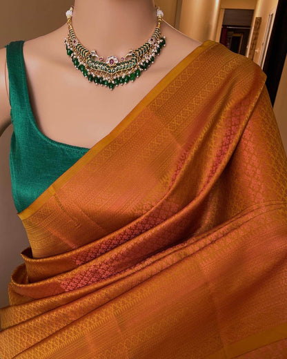 Mustard Brocade Art Silk