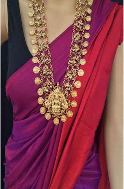 NASHA (Purple Malai Silk  plain Saree)