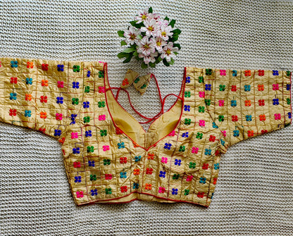 Golden Multi-Color Readymade Blouse