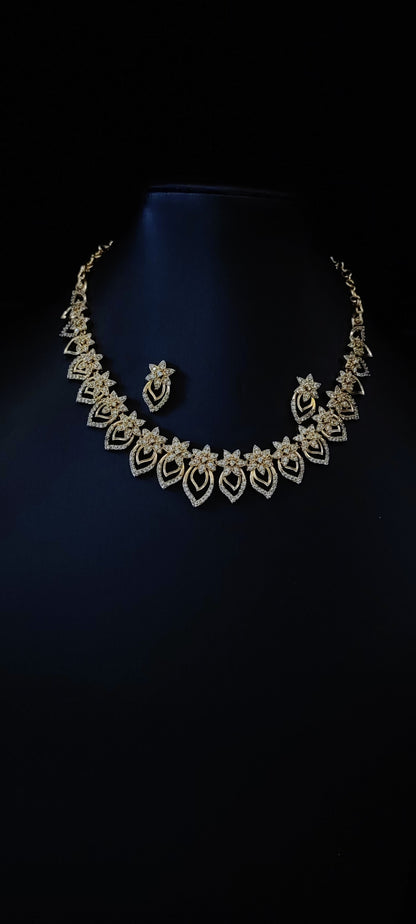 Golden AD Choker necklace with studs for all types of occasions