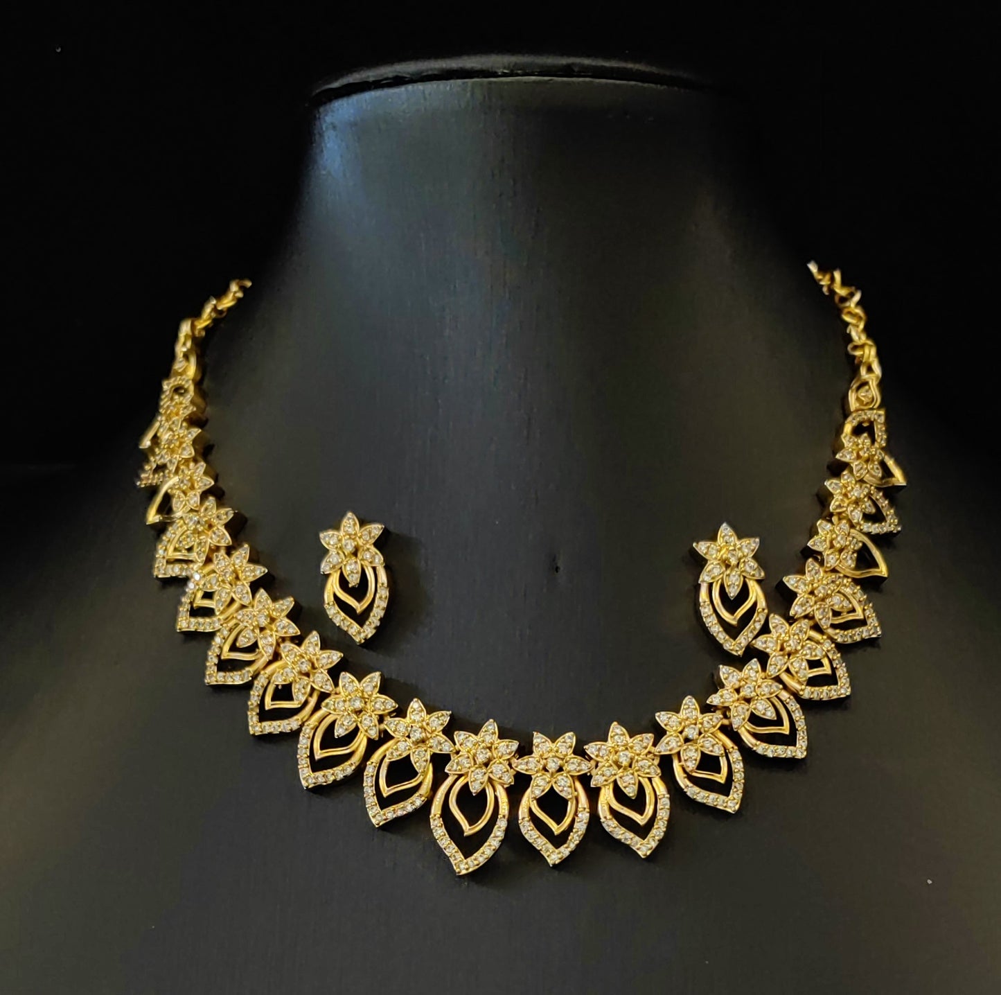 Golden AD Choker necklace with studs for all types of occasions