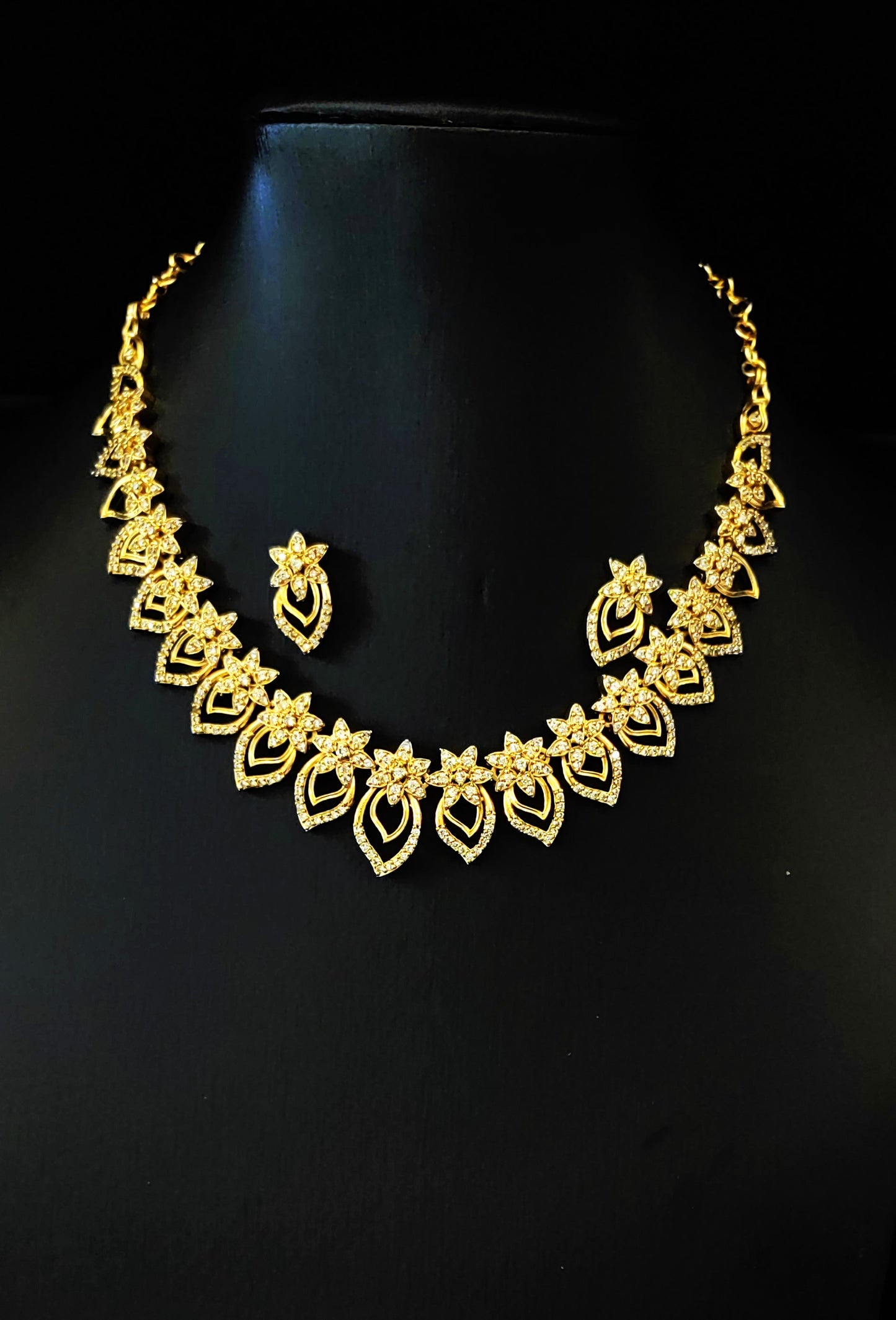 Golden AD Choker necklace with studs for all types of occasions