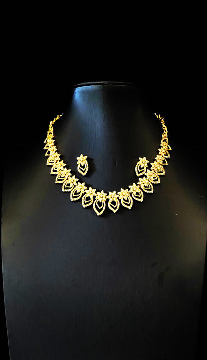 Golden AD Choker necklace with studs for all types of occasions