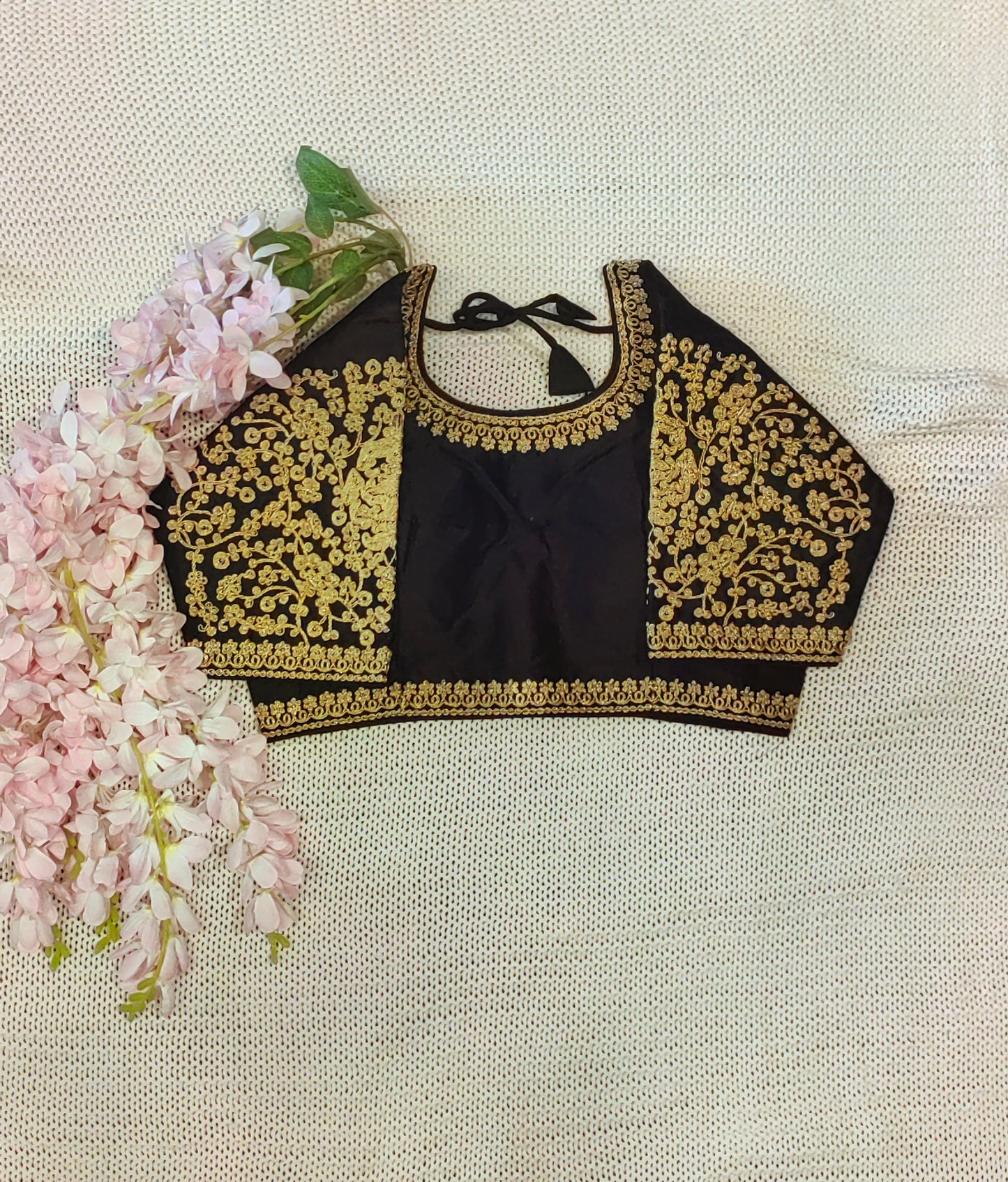 Trendy Mulberry Silk Embroidered Blouse / Bangalore Silk Stitched Blouse