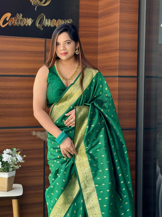 KALA (Bottle Green Art Silk Saree)