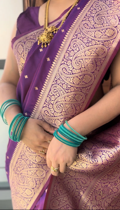 KALA (Violet Dual Shaded Art Silk Saree)