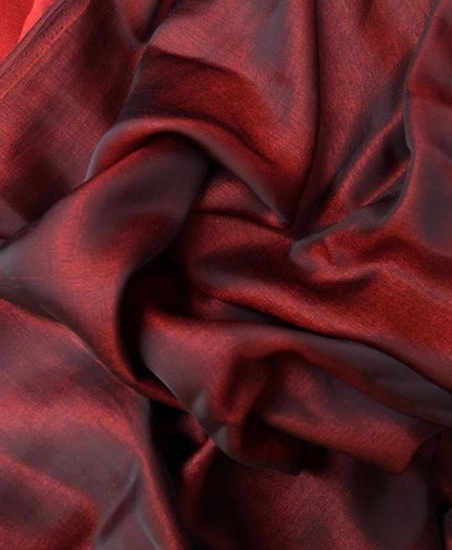 NASHA (Redish Maroon Malai Silk Plain Saree)