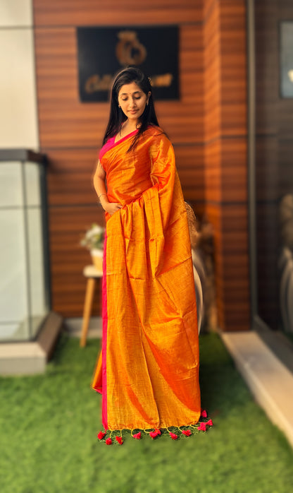 Sunset Elegance Tissue Cotton Saree