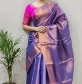 Uppada Cotton Tissue Silk Plain Sarees